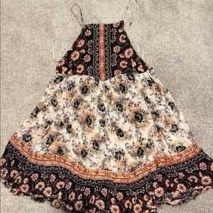 Free People Casablanca Halter Slip Dress In Ocean Shell Combo